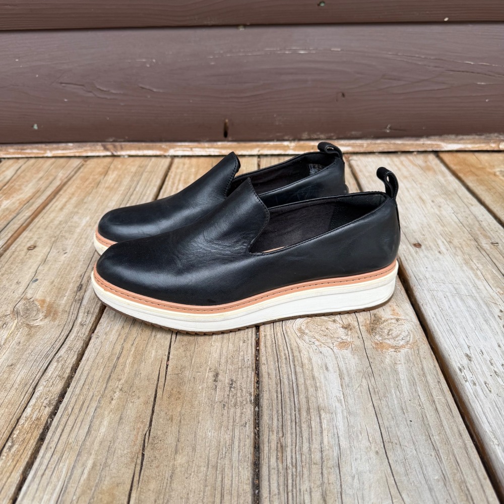 Clarks Teadale Genna Platform Loafer Womens 8.5 Black Leather Slip On Shoes
